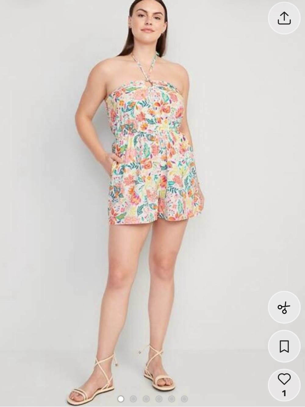 Old Navy bright floral print romper XXL